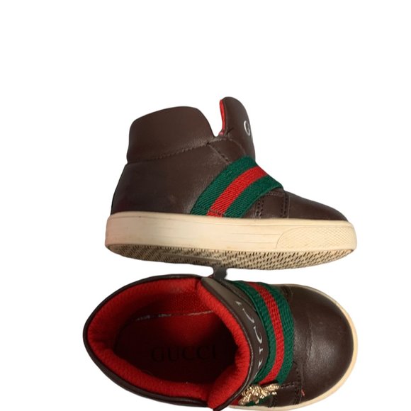 Gucci Toddler Brown, Green & Red Booties/Shoes Size 5 - Picture 9 of 11